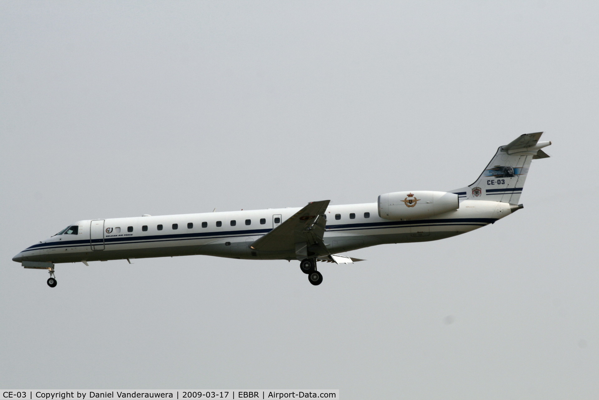 CE-03, 2001 Embraer ERJ-145LR (EMB-145LR) C/N 145526, descending to rwy 02 - 60 years 15th Wing