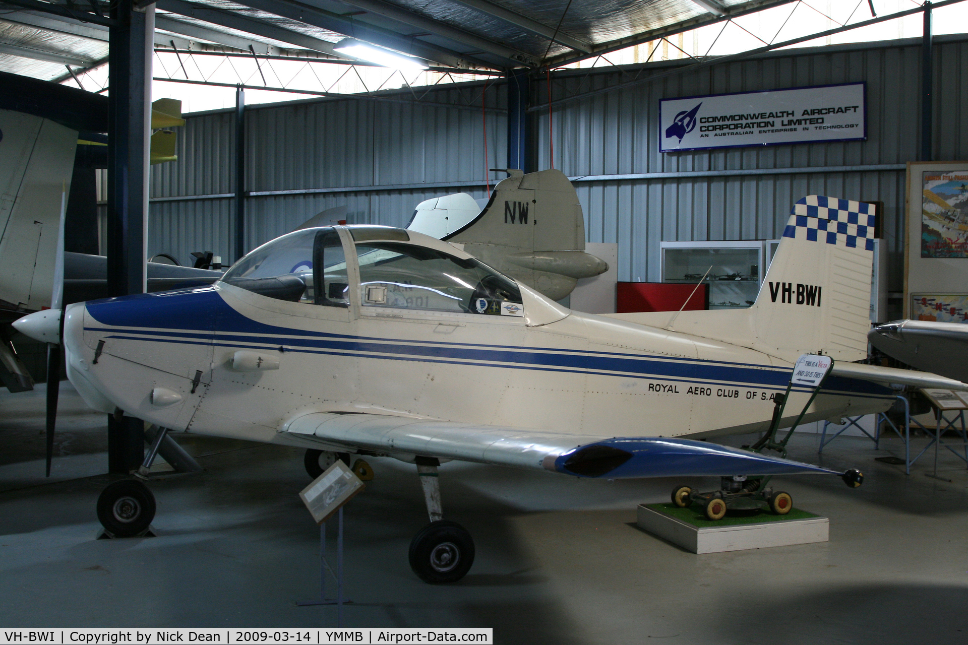 VH-BWI, Victa Airtourer 100 C/N 81, YMMB (Australian National Aviation Museum)