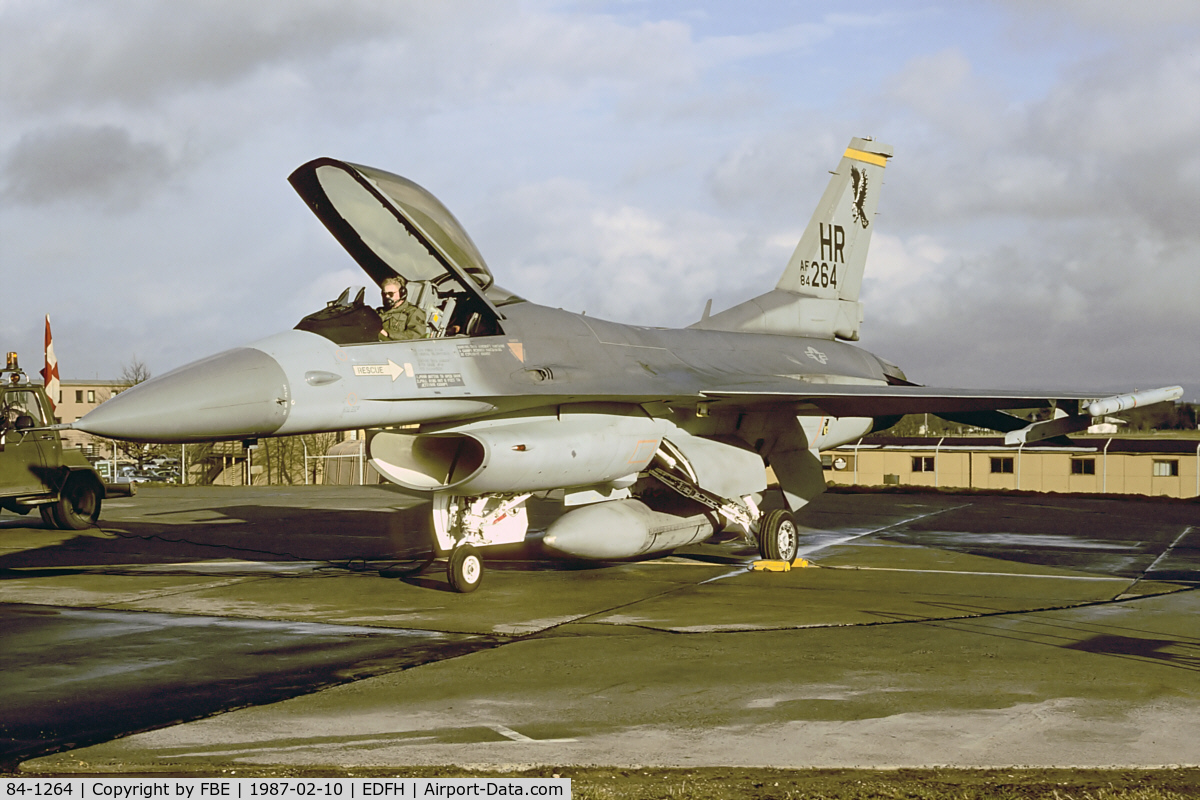 84-1264, 1984 General Dynamics F-16C Fighting Falcon C/N 5C-101, communications checkt at Hahn Air Base