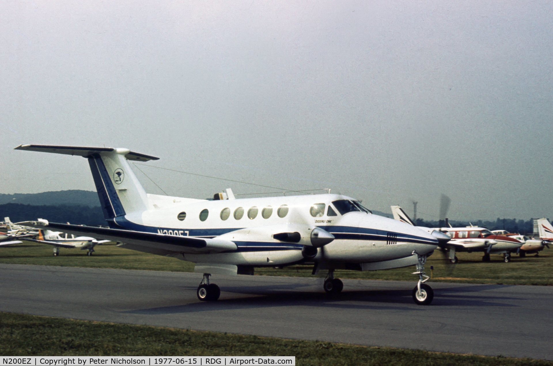 N200EZ, 1974 Beech 200 Super King Air C/N BB-9, Aptly named Oiseau One as this Super King Air, arriving at the 1977 Reading Airshow, was owned by Oiseau One Inc of Chicago.