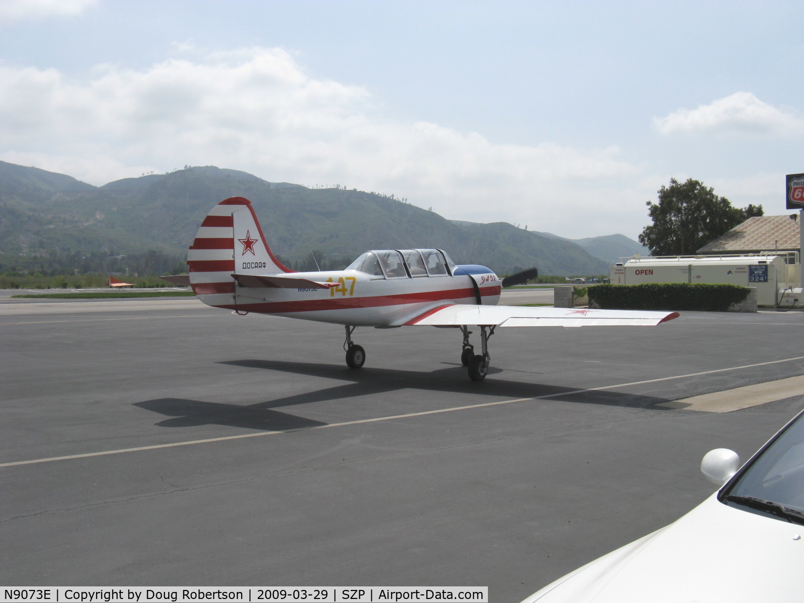 N9073E, 1986 Yakovlev Yak-52 C/N 867209, 1986 Intreprinderea de Avioane-Bacau (Romania) (Yakovlev) YAK 52, Vedeneev MP-14P 360 Hp 9 cylinder air-cooled radial, taxi