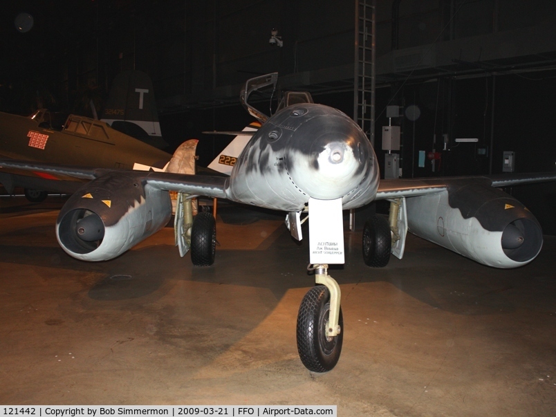 121442, Messerschmitt Me-262A Schwalbe C/N 501232, Me 262A captured at the end of WW2 and assigned US Bureau No. 121442, now on display at the USAF Museum in Dayton, Ohio.