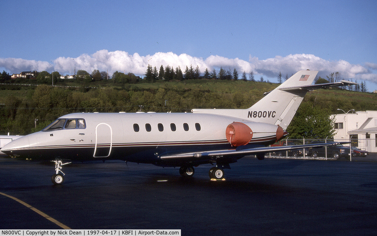 N800VC, 1988 British Aerospace BAe.125 Series 800A C/N 258122, KBFI C/N 258122