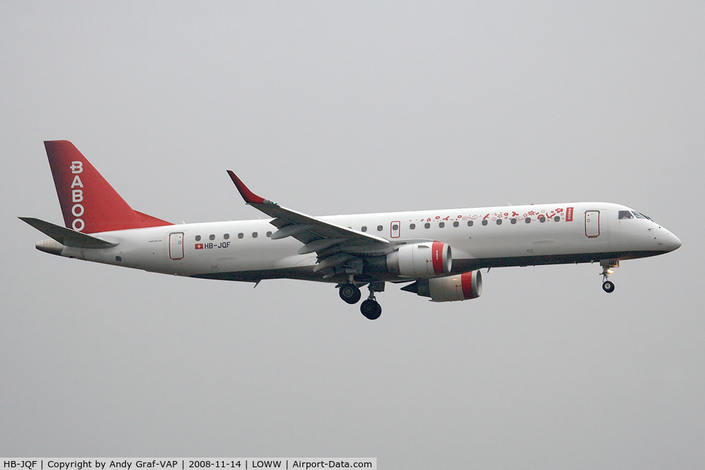 HB-JQF, 2008 Embraer 190LR (ERJ-190-100LR) C/N 19000178, Flybaboo EMB 190