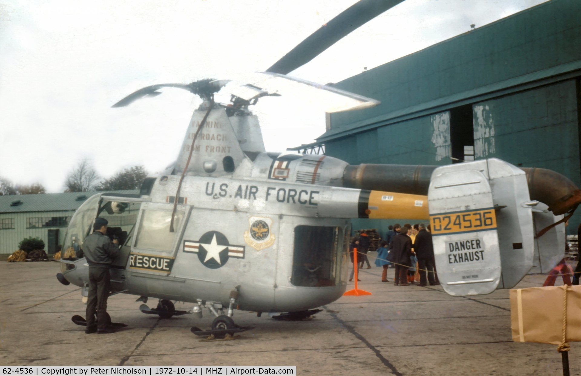 62-4536, 1962 Kaman HH-43B Huskie C/N 162, HH-43B Huskie of Det 3 40 ARRW at the 1972 Mildenhall Open Day.