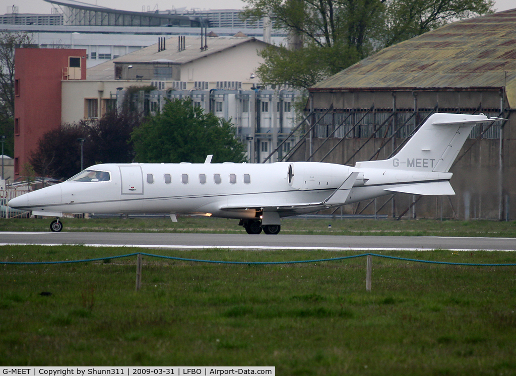 G-MEET, 2006 Learjet 45 C/N 45-2054, Lining up rwy 32R for departure...