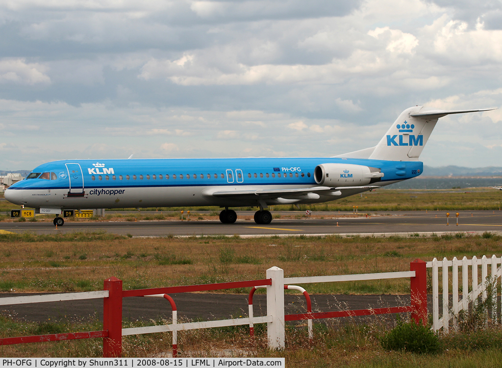 PH-OFG, Fokker 70 (F-28-0070) C/N 11275, Taxiing holding point rwy 32R for departure...