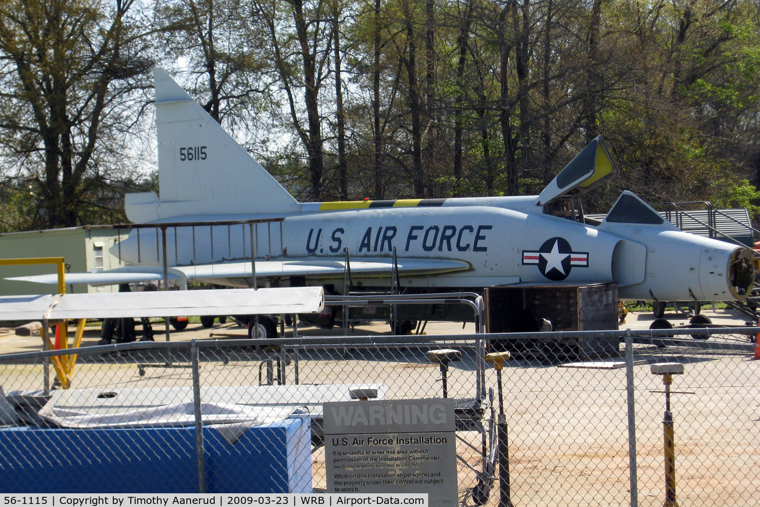 56-1115, Convair F-102A Delta Dagger C/N 8-10-332, F-102 in restoration area at Museum of Aviation, Robins AFB