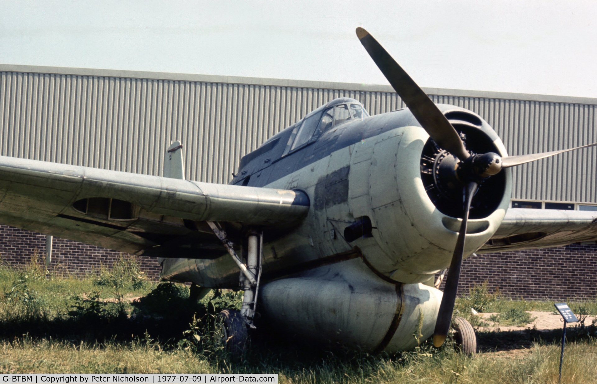 G-BTBM, Grumman TBM-3W2 Avenger C/N 2469, Another view of the ex-Royal Netherlands Navy Avenger serial 045 of the Strathallan Collection as seen in the Summer of 1977.
