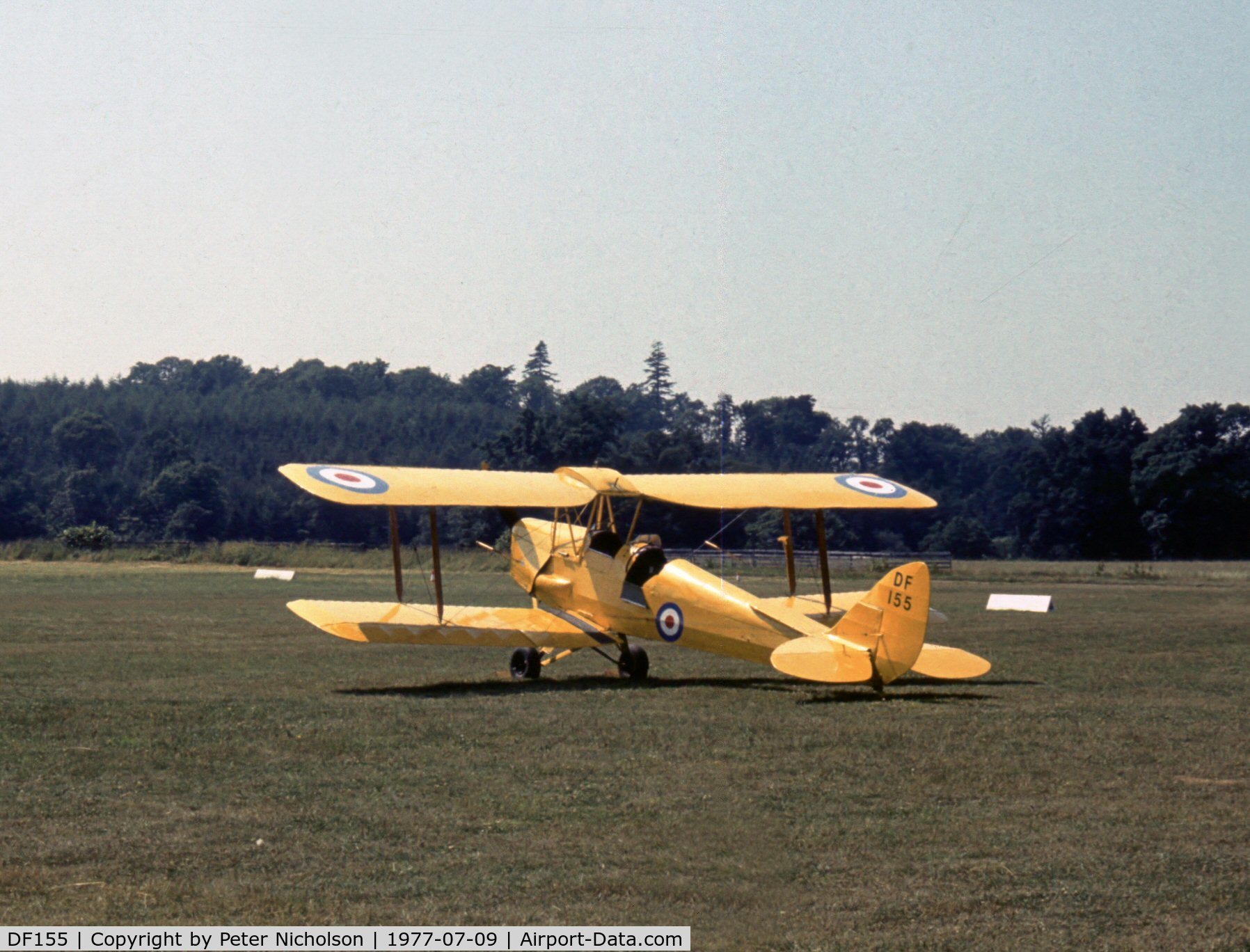 DF155, 1942 De Havilland DH-82A Tiger Moth II C/N 85904, Tiger Moth DF 155 at the 1977 Strathallan Open Day.