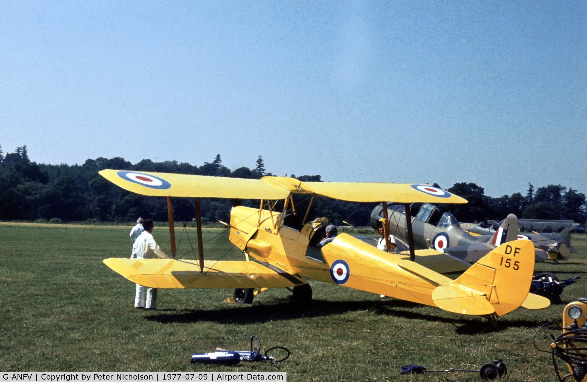G-ANFV, 1942 De Havilland DH-82A Tiger Moth II C/N 85904, Tiger Moth DF 155 at the 1977 Strathallan Open Day.
