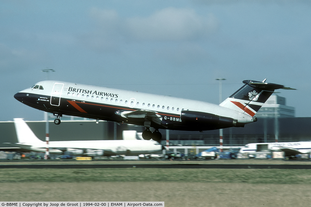 G-BBME, 1966 BAC 111-401AK One-Eleven C/N BAC.066, take off for a routine flight from Amsterdam back to the UK.