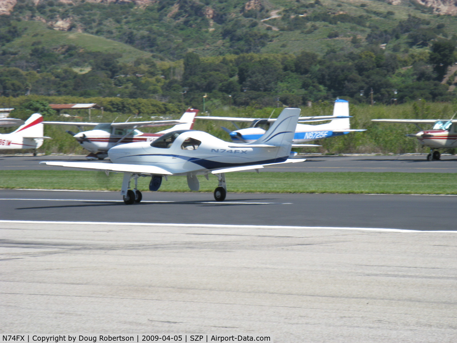 N74FX, 2007 Lancair Legacy C/N L2K-283, 2007 Larson LANCAIR LEGACY, Continental IO-550 300 Hp speedster, takeoff roll Rwy 04
