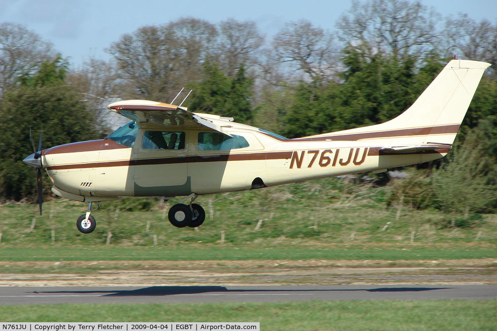 N761JU, 1977 Cessna T210M Turbo Centurion C/N 21062300, Cessna T210M landing at Turweston