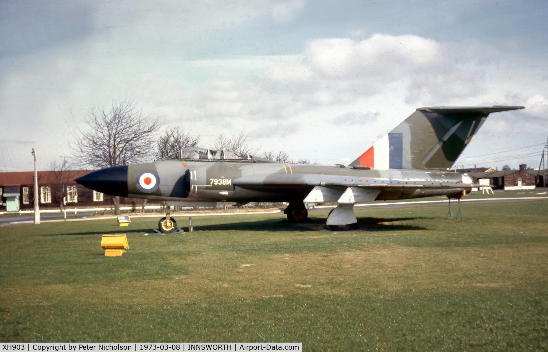 XH903, Gloster Javelin FAW.9 C/N Not found XH903, An earlier photograph of RAF Innsworth's gate guardian, showing the RAF maintenance serial 7938M.