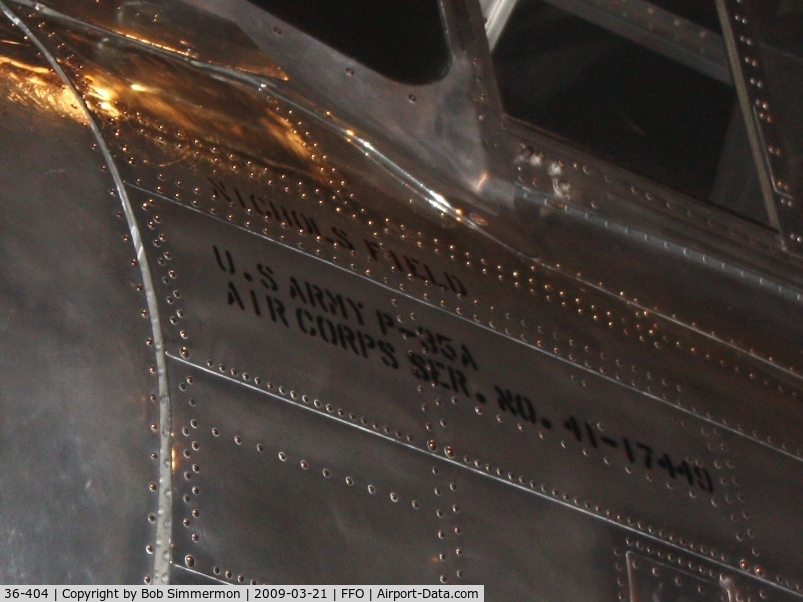 36-404, 1936 Seversky P-35 C/N 95, 1936 Seversky P-35 painted up as 41-17449 at the USAF Museum in Dayton, Ohio.