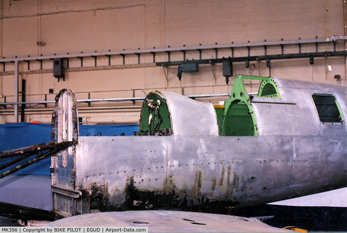 MK356, 1944 Supermarine 361 Spitfire LF.IXc C/N CBAF.IX.1561, ENGINE BEARERS AT LEFT AND BEHIND FIRE WALL LOCATION FOR FUSELAGE FUEL TANKS.RAF ABINGDON EARLY 90'S