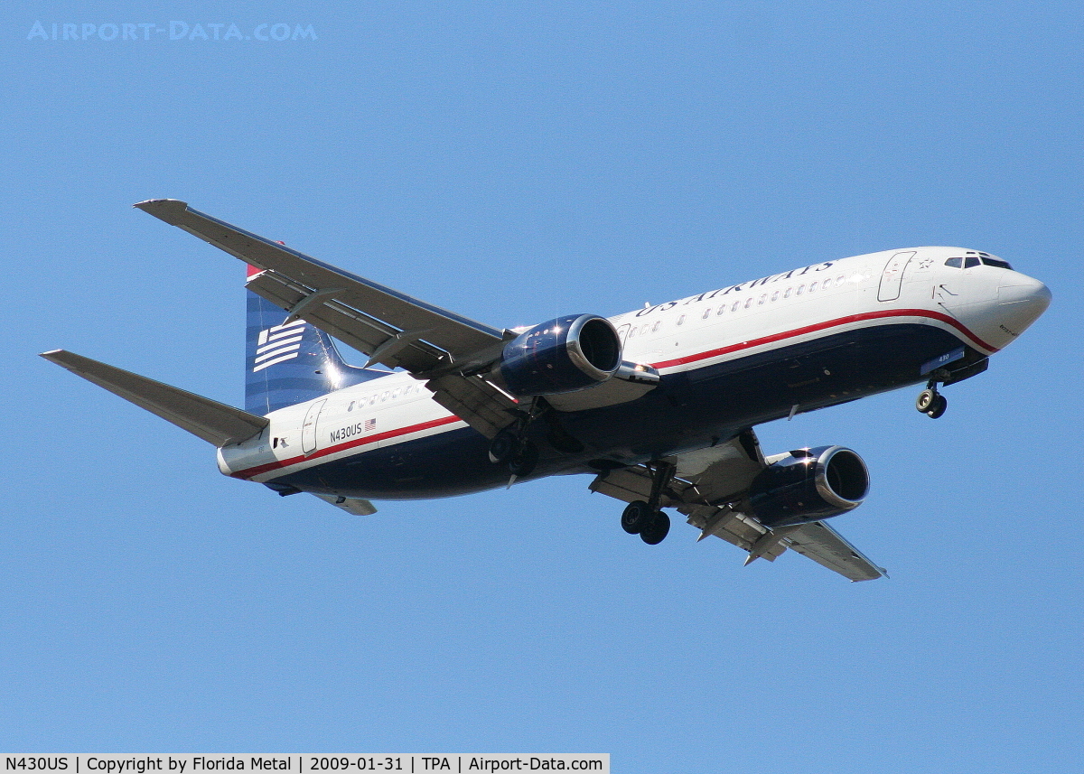 N430US, 1989 Boeing 737-4B7 C/N 24552, US Airways 737-400