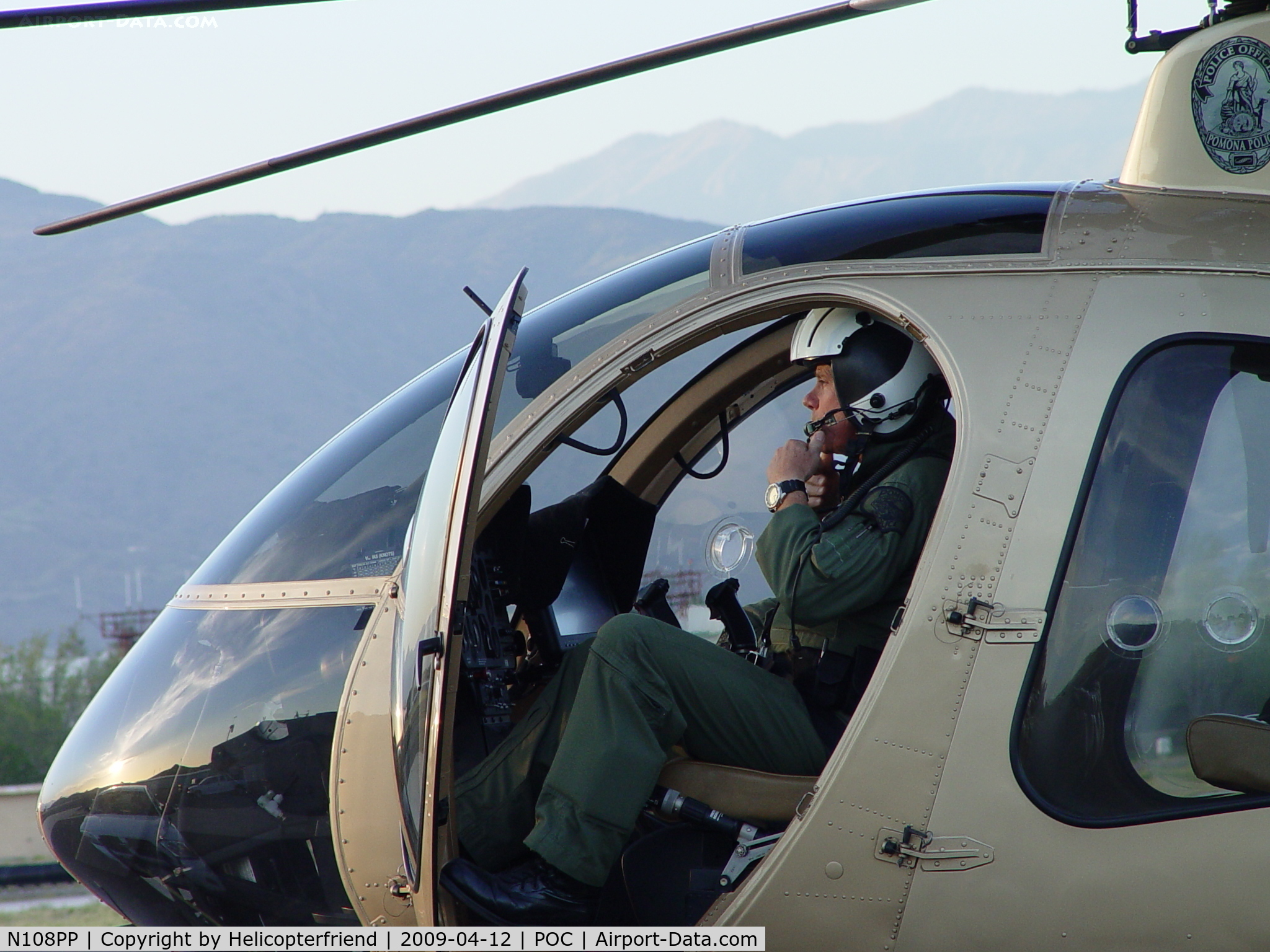 N108PP, 2008 MD Helicopters 369E C/N 0578E, Senior Pilot Bass preparing for patrol