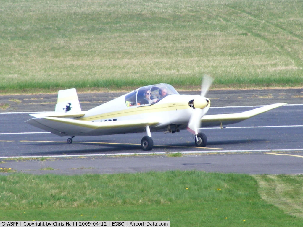 G-ASPF, 1955 Jodel (Wassmer) D-120 Paris-Nice C/N 02, arriving at the Easter Wings and Wheels Charity fly in, at Halfpenny Green