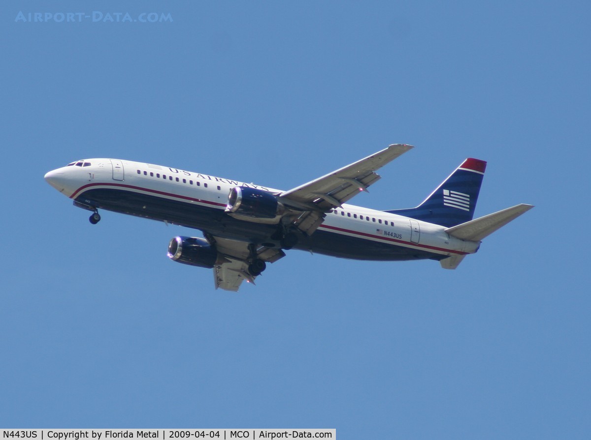 N443US, 1990 Boeing 737-4B7 C/N 24842, US Airways 737-400