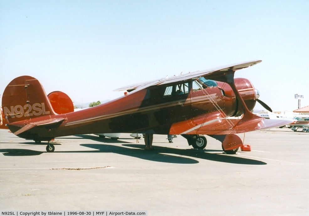 N92SL, 1941 Beech D17S Staggerwing C/N 1029, 1996 Beech Staggerwing Convention at MYF