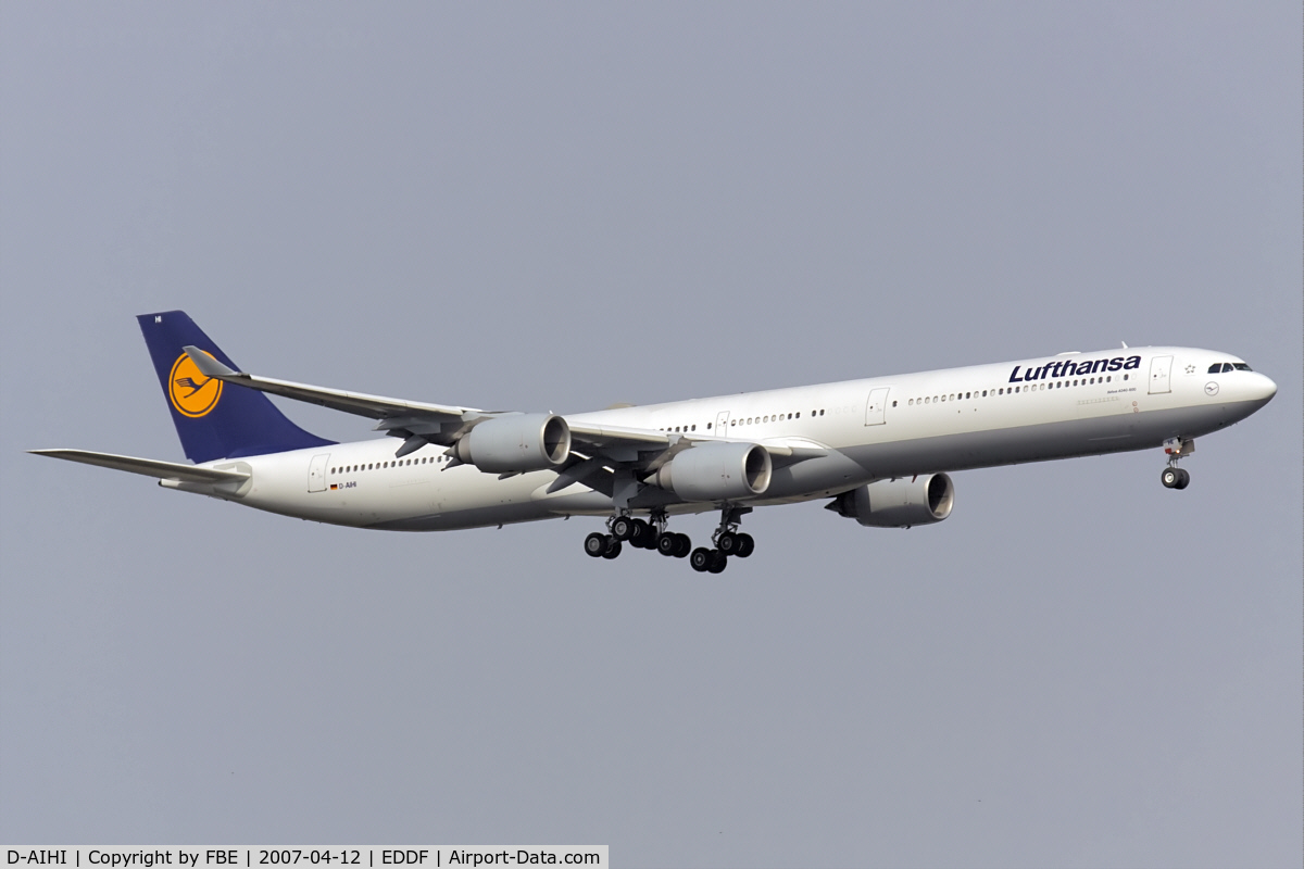 D-AIHI, 2004 Airbus A340-642 C/N 569, Lufthansa A340-600 returning from an intercontinetal flight
