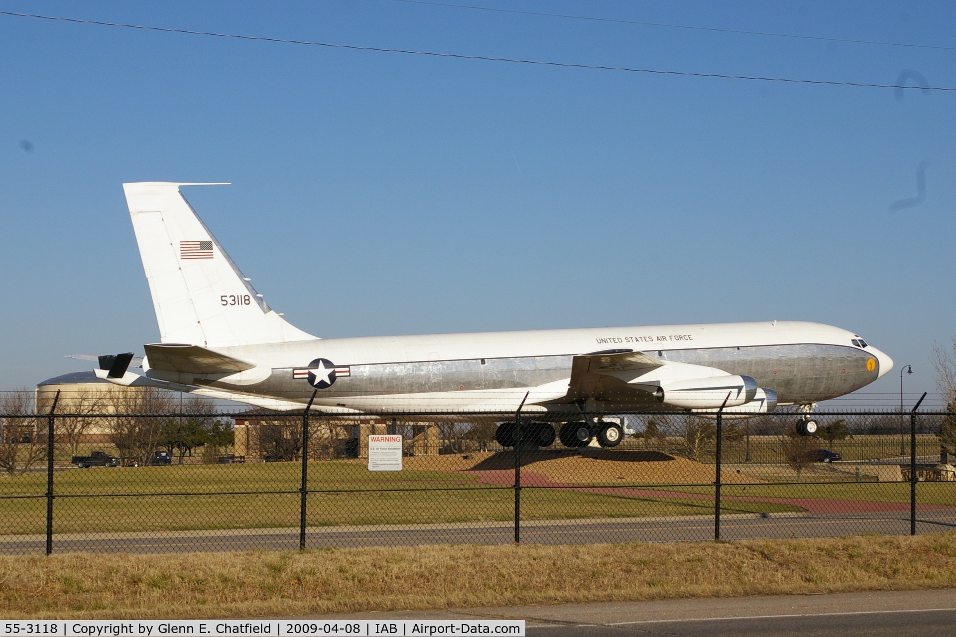 55-3118, 1955 Boeing EC-135K-BN Stratotanker C/N 17234, At the east gate to McConnell AFB