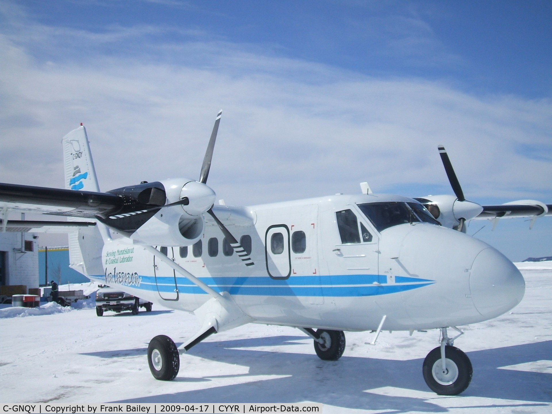 C-GNQY, 1975 De Havilland Canada DHC-6-300 Twin Otter C/N 450, Parked at Air Labrador Terminal ( New Paint Job )