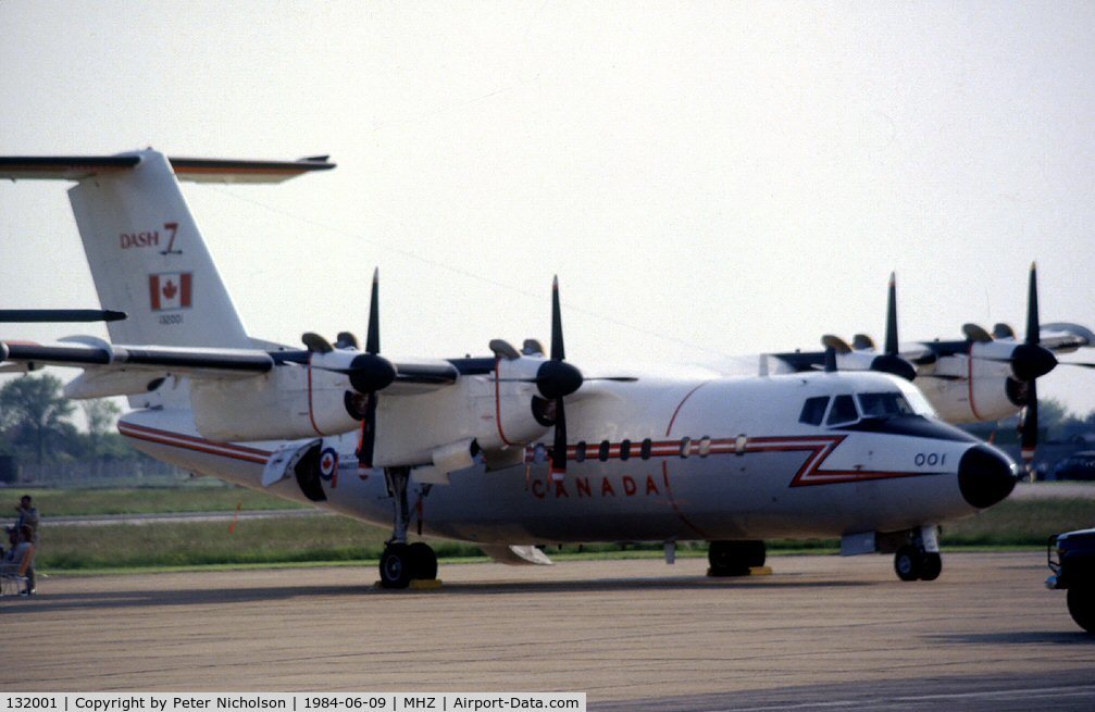 132001, 1979 De Havilland Canada CC-132 Dash 7 (DHC-7) C/N 8, DHC-7 of 412 Squadron Canadian Armed Forces at the 1984 RAF Mildenhall Air Fete.