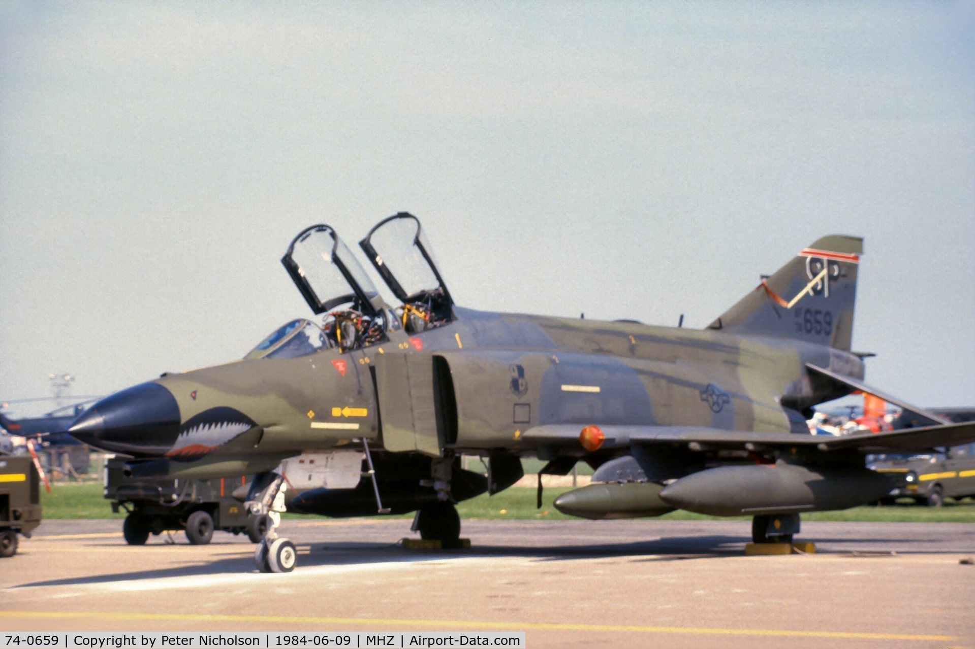 74-0659, 1974 McDonnell Douglas F-4E Phantom II C/N 4810, F-4E Phantom of 480 Tactical Fighter Squadron/52 Tactical Fighter Wing at the 1984 RAF Mildenhall Air Fete.