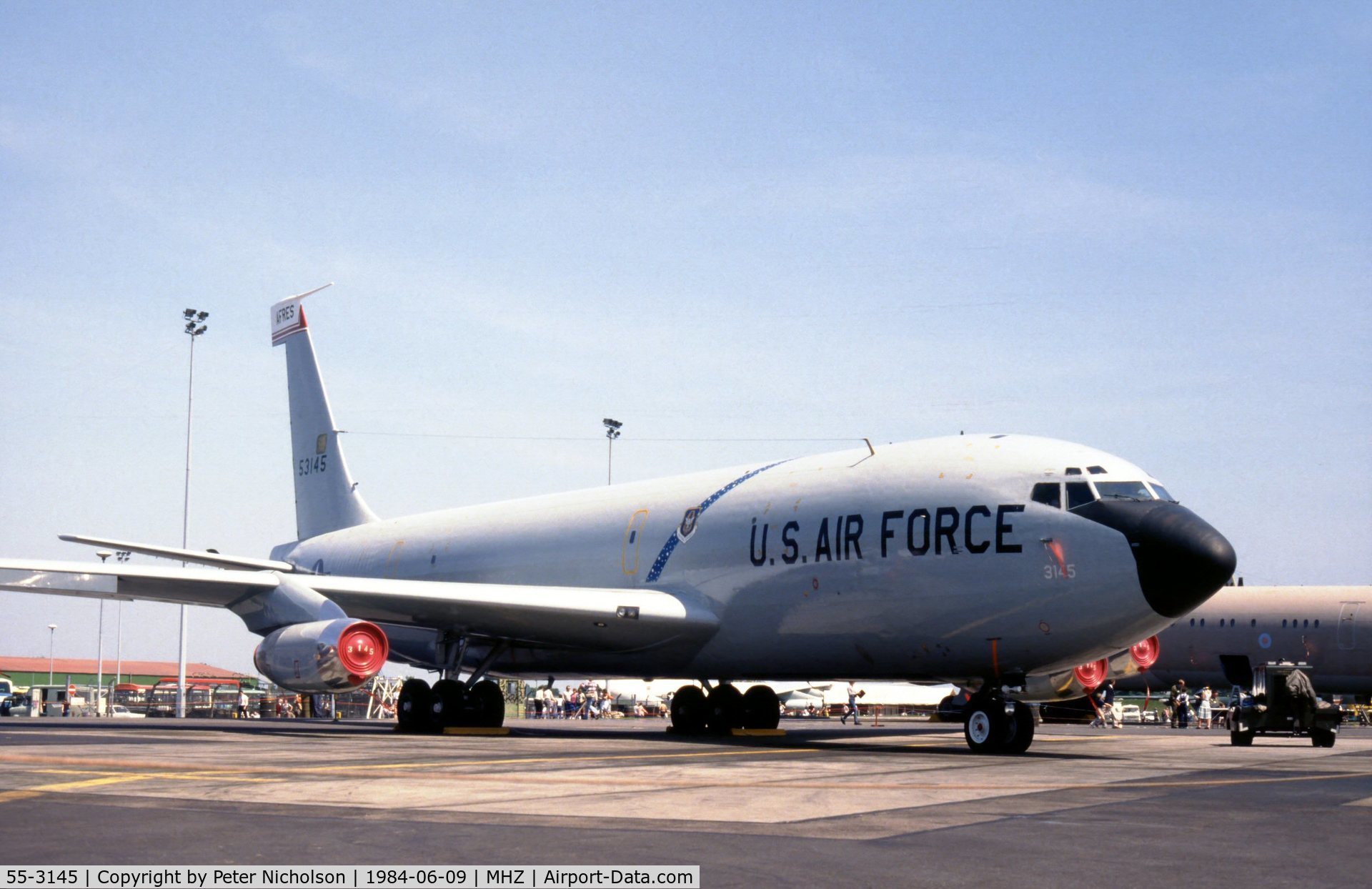 55-3145, 1955 Boeing KC-135A Stratotanker C/N 17261, KC-135A Stratotanker of 314 Air Refuelling Squadron/940 Air Refuelling Group at the 1984 RAF Mildenhall Air Fete.