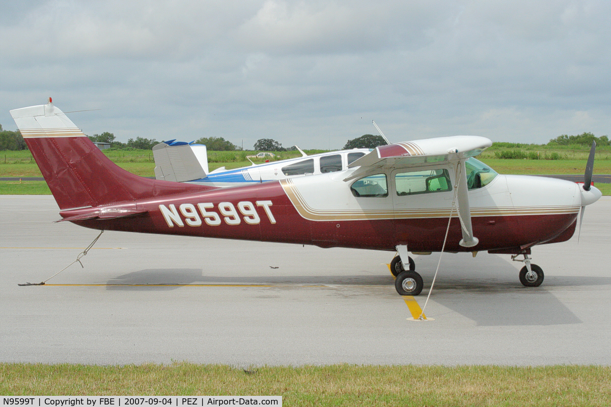 N9599T, 1960 Cessna 210 C/N 57399, parked at Pleasanton Municipal Airport