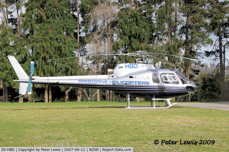 ZK-HBD, Aerospatiale AS-350BA Ecureuil C/N 2473, Gisborne Helicopters Ltd., Gisborne