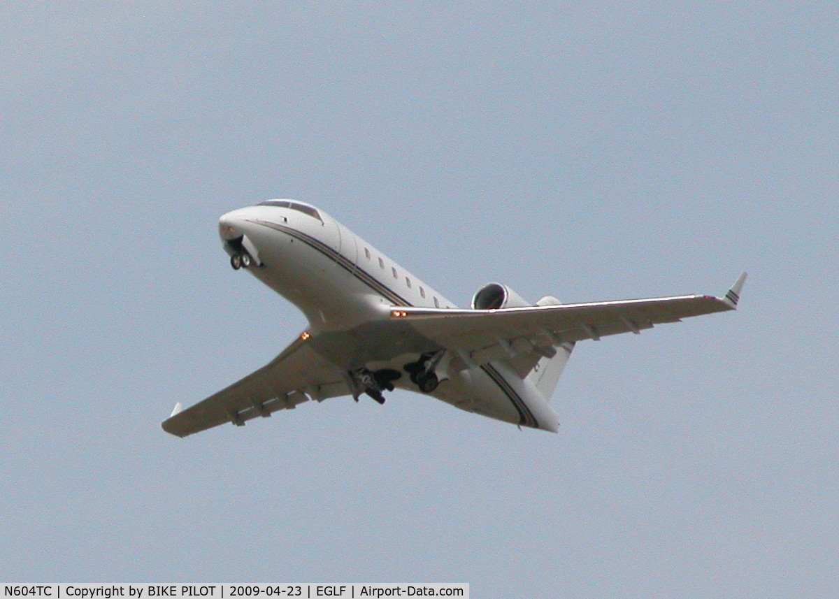 N604TC, 1996 Canadair Challenger 604 (CL-600-2B16) C/N 5323, PRESTIGE JET RENTAL CL-600 CLIMBING OUT FROM RWY 24