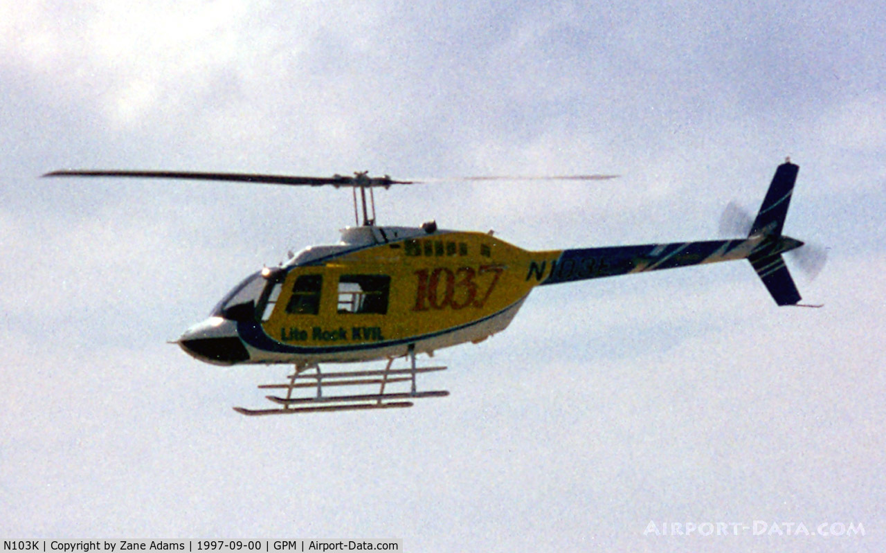 N103K, 1977 Bell 206B JetRanger II C/N 2190, The KVIL-icopter at Grand Prairie Municipal
