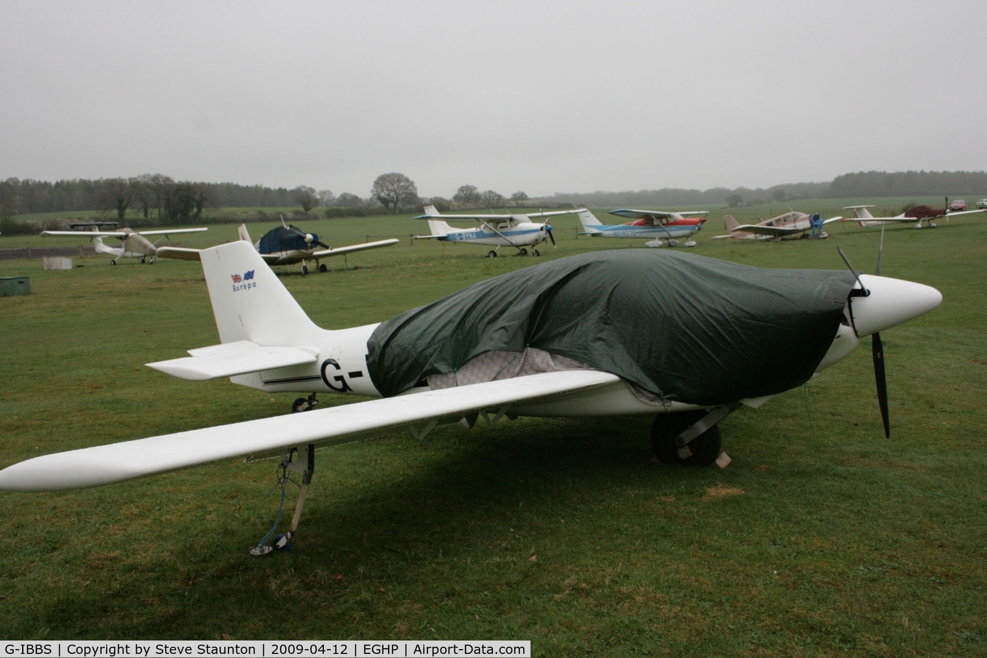 G-IBBS, 1997 Europa Monowheel C/N PFA 247-12745, Taken at Popham Airfield, England on a gloomy April Sunday (12/04/09)