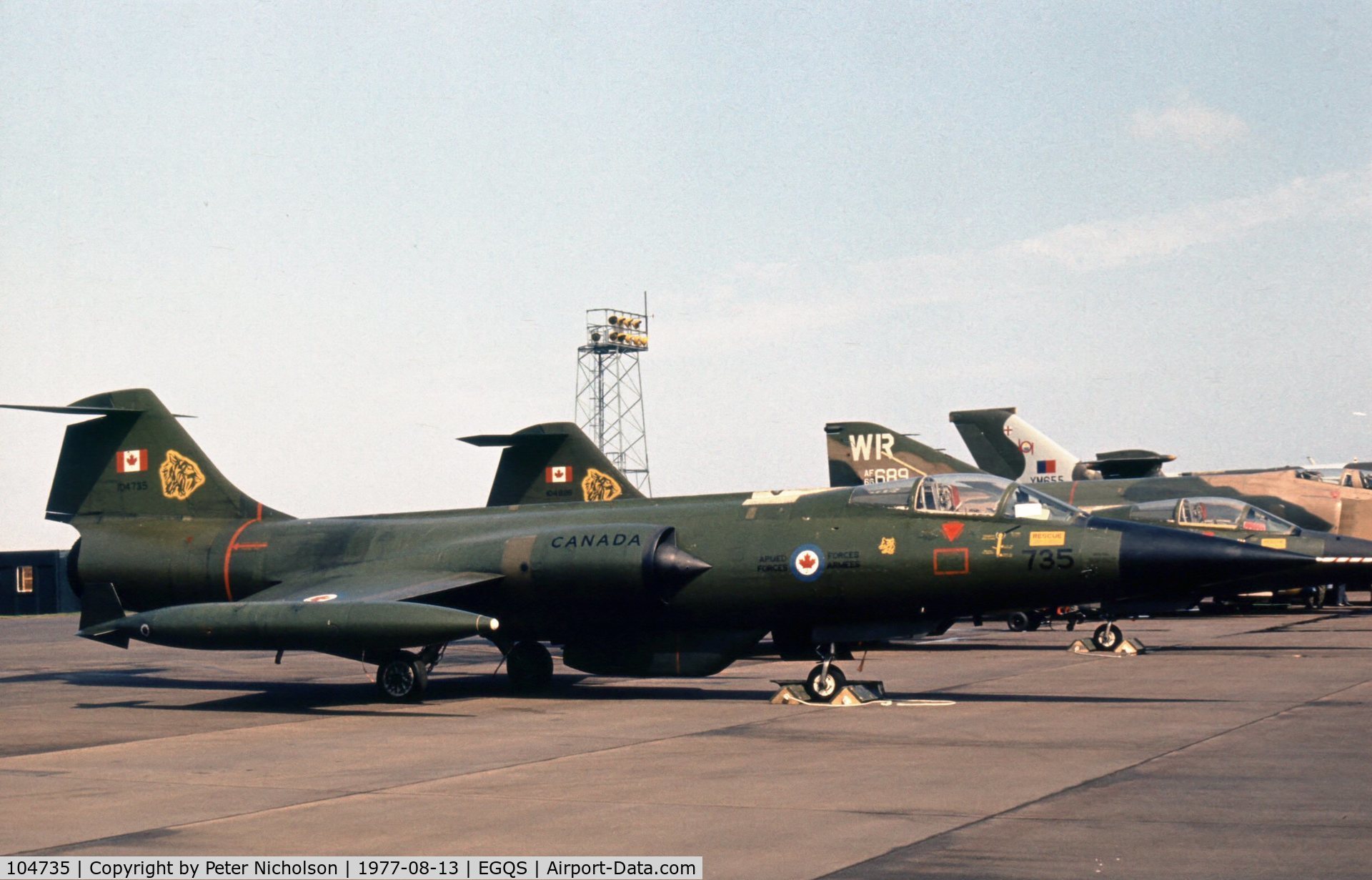 104735, Canadair CF-104 Starfighter C/N 683A-1035, CF-104 Starfighter of 439 Squadron Canadian Armed Forces at the 1977 RAF Lossiemouth Open Day.