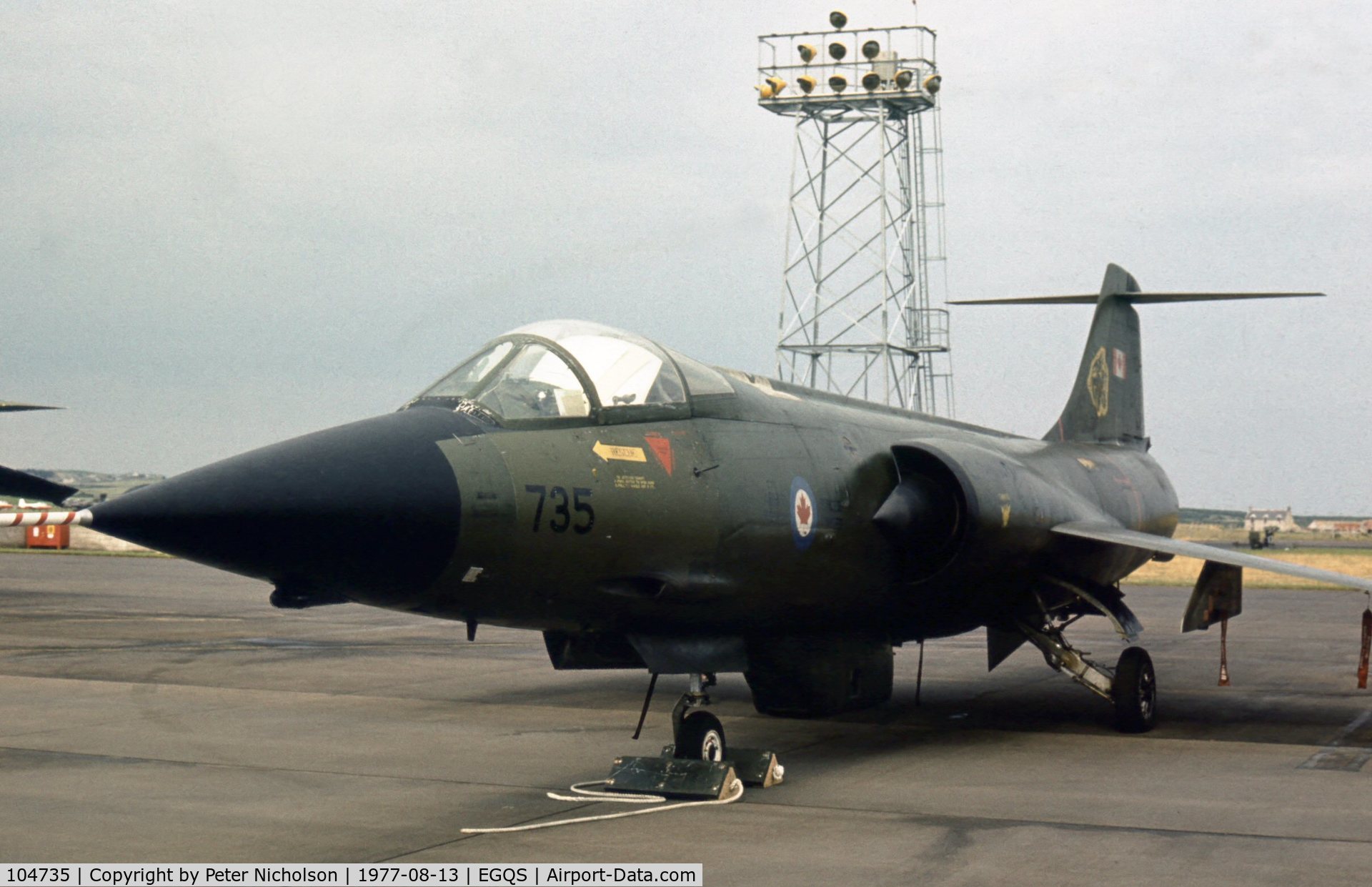 104735, Canadair CF-104 Starfighter C/N 683A-1035, Another view of 439 Squadron's CF-104 Starfighter at the 1977 RAF Lossiemouth Open Day.