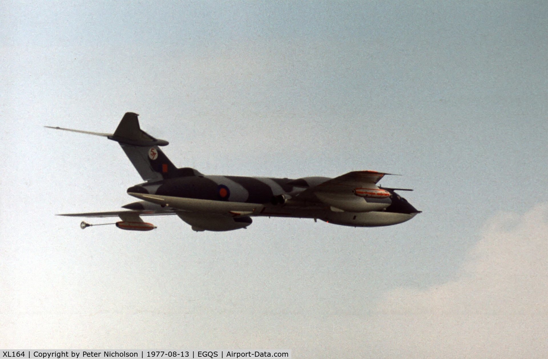 XL164, 1963 Handley Page Victor K.2 C/N HP80/67, Victor K.2 of 57 Squadron performing a fly-past at the 1977 RAF Lossiemouth Open Day.