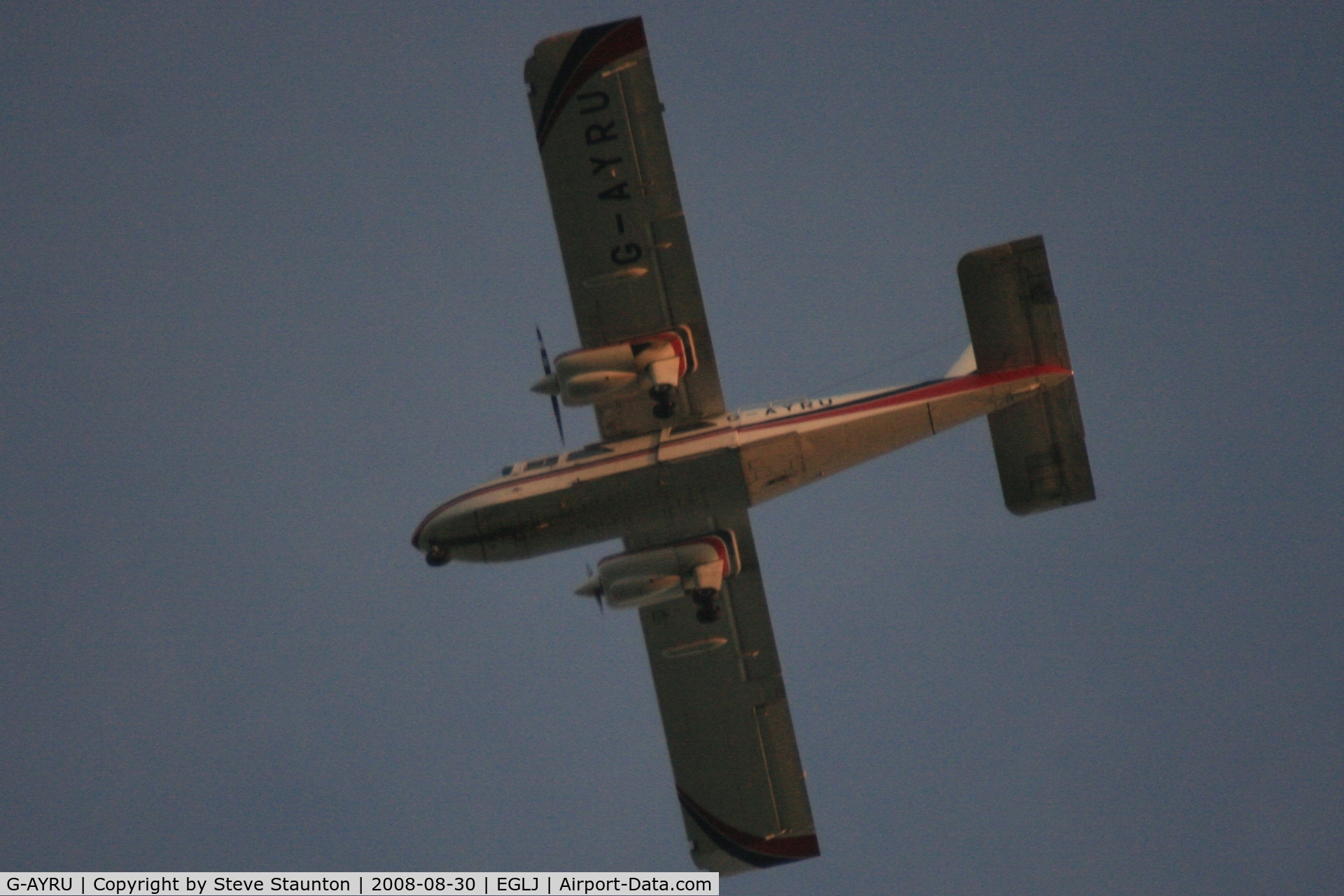 G-AYRU, 1970 Britten-Norman BN-2A-6 Islander C/N 181, Taken whilst over flying Chalgrove Airfield (EGLJ)