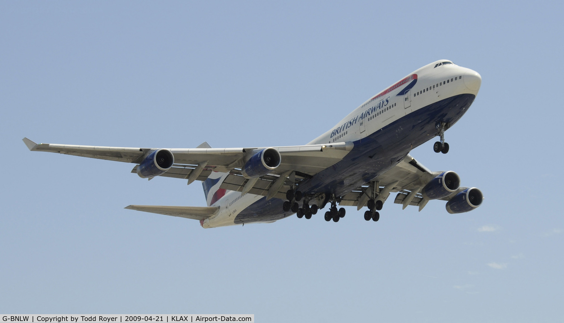 G-BNLW, 1992 Boeing 747-436 C/N 25432, Landing 24R at LAX
