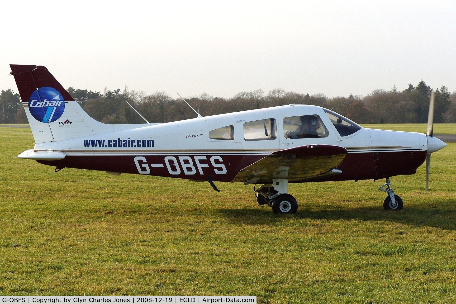 G-OBFS, 1998 Piper PA-28-161 Warrior III C/N 28-42039, Awaiting clearance to line up and take off on runway 24. Previously N41274. In memory of pilot Michael Stephen Owen who was killed aged 29 in Cessna F150G G-AVPG at Denham exactly 40 years ago on December 19, 1968. Operated by Cabair.