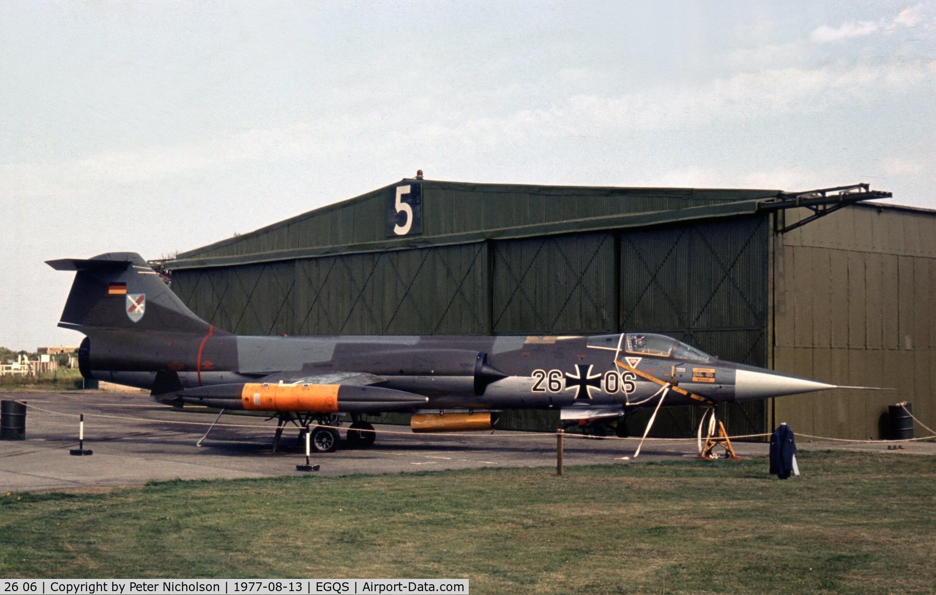 26 06, Lockheed F-104G Starfighter C/N 683-9134, F-104G Starfighter of JBG-31 at the 1977 RAF Lossiemouth Open Day.