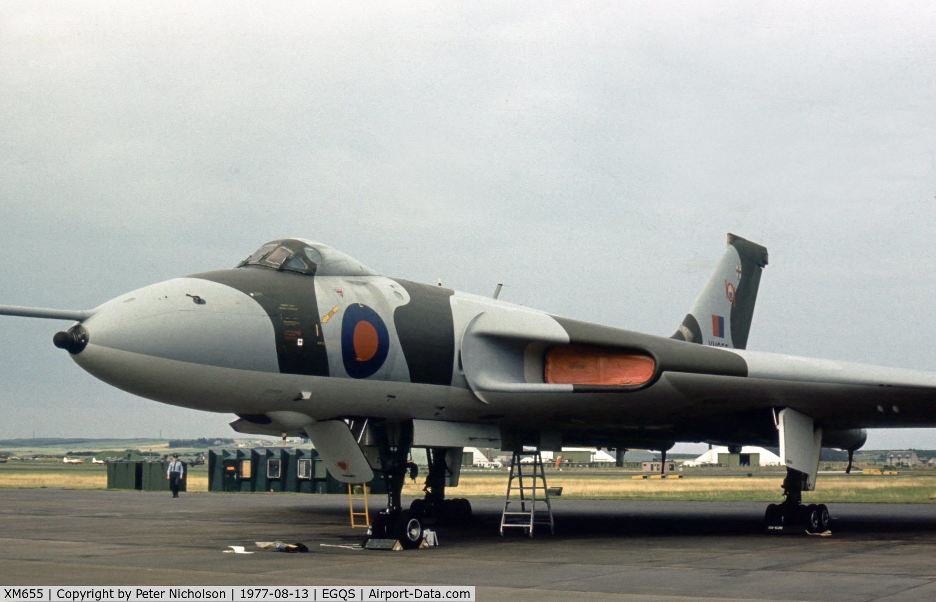 XM655, 1964 Avro Vulcan B.2A C/N Set 87, Vulcan B.2A of 101 Squadron at the 1977 RAF Lossiemouth Open Day.