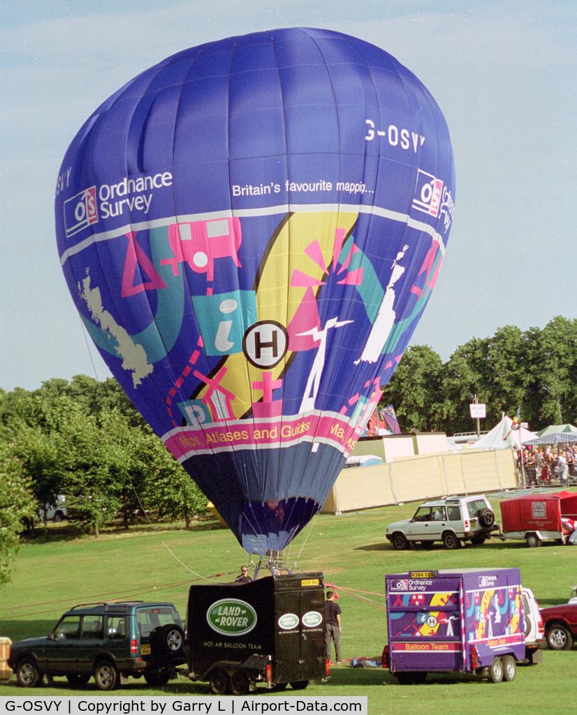 G-OSVY, 1998 Sky Balloons Ltd SKY 31-24 C/N 104, Balloon festival at Trent Park, Cockfsters, North London.