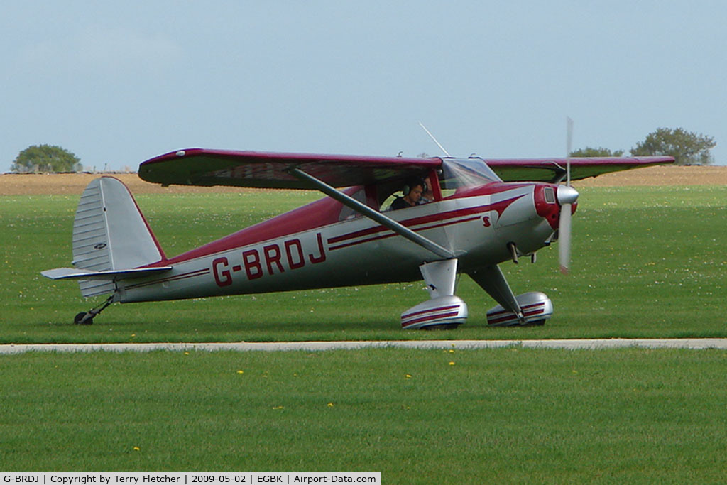 G-BRDJ, 1946 Luscombe 8F Silvaire C/N 3411, 1946 Luscombe 8F on the first day of the Luscombe and Cessna Historic Weekend Fly-in at Sywell UK