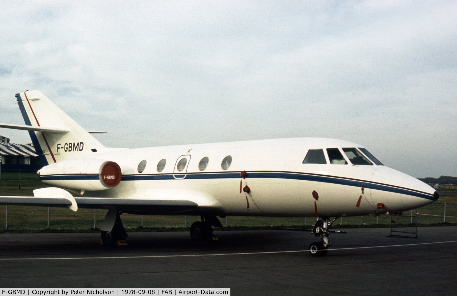 F-GBMD, 1978 Dassault Falcon (Mystere) 20F C/N 375, Falcon 20 on display at the 1978 Farnborough Airshow.