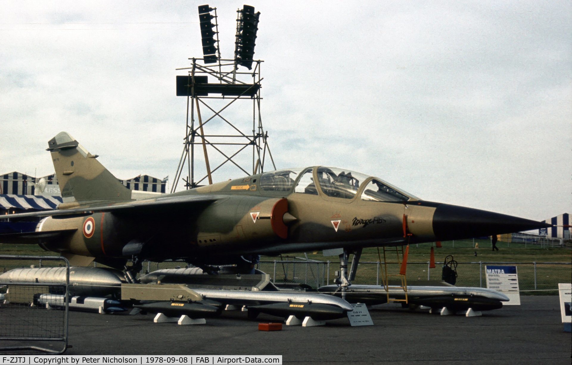 F-ZJTJ, Dassault Mirage F.1B C/N 10, Another view of Mirage F.1B at the 1978 Farnborough Airshow.