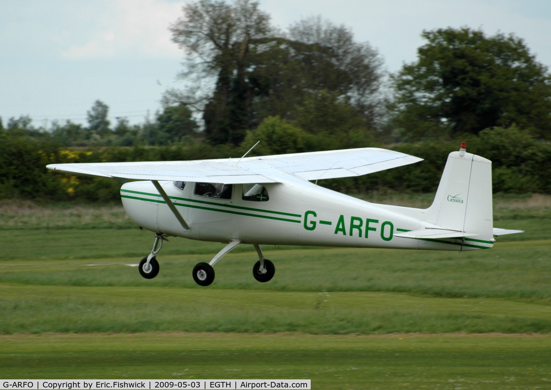 G-ARFO, 1961 Cessna 150A C/N 15059174, 4. G-ARFO departing the Shuttleworth Collection Spring Air Display.